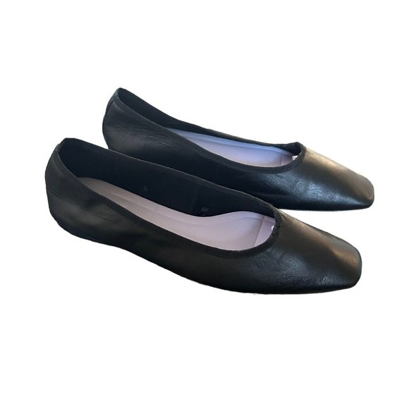 Zara Shoes Zara Womens Black Ballet Flats Square Toe Soft Leather Size 9 Euro 4 Poshmark
